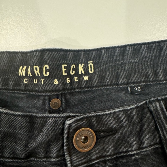 Men’s Black Distressed Marc Ecko Jeans Cut & Sew - Picture 4 of 13